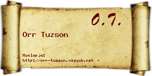 Orr Tuzson névjegykártya